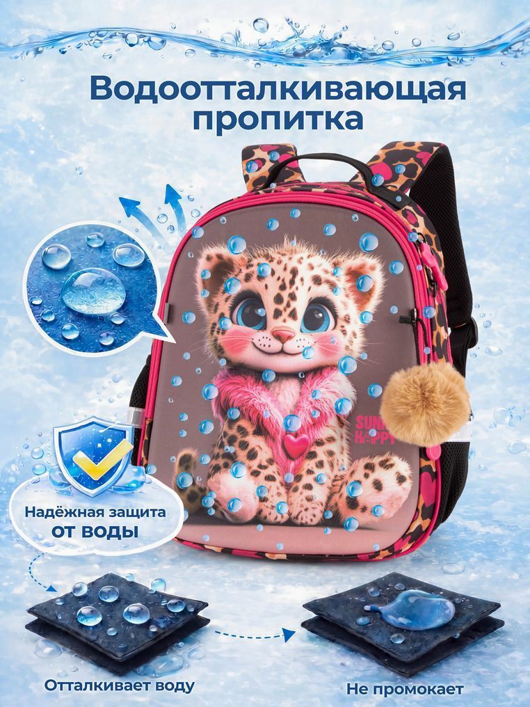 Школьный рюкзак Sunny Happy SH1-09 с леопардом SH1-09 фото