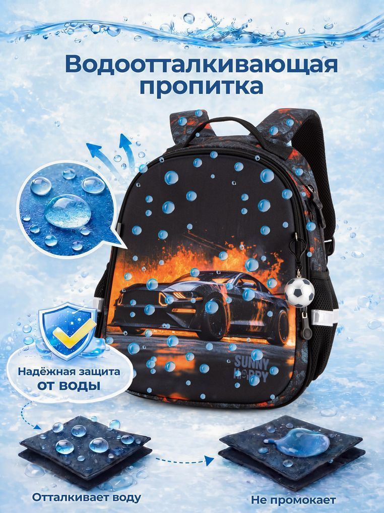Школьный рюкзак Sunny Happy SH1-14 со спортивным автомобилем SH1-14 фото