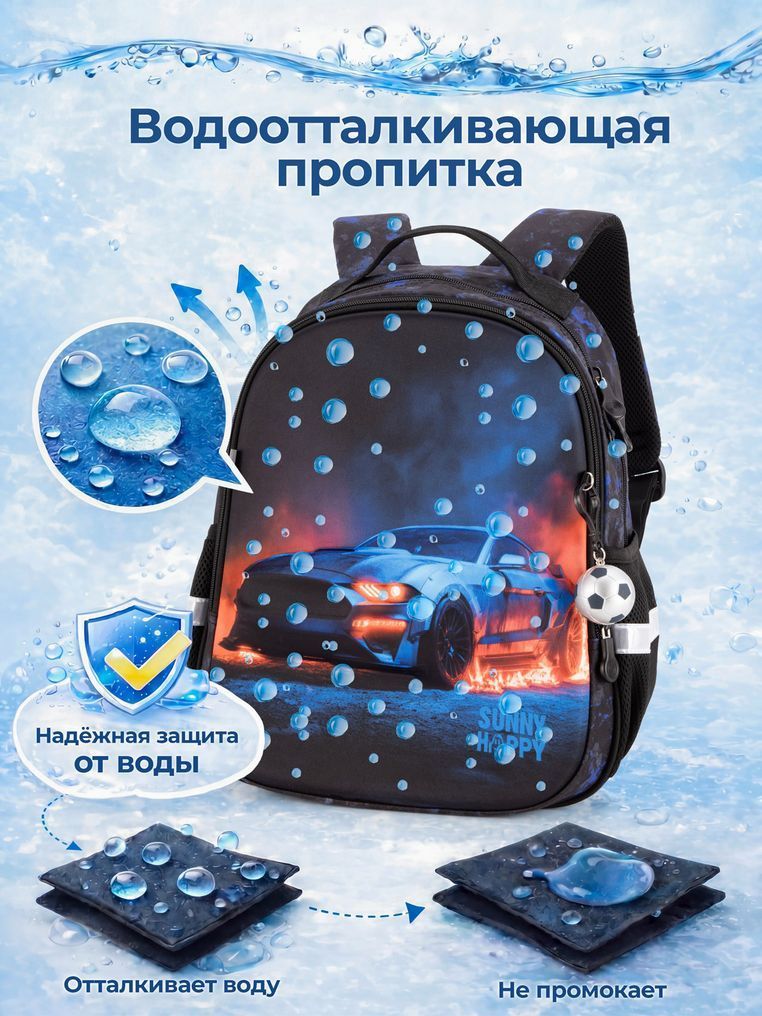 Школьный рюкзак Sunny Happy SH1-15 со спортивным автомобилем SH1-15 фото