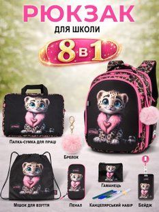Школьный набор 8 в 1 Winner / SkyName RK-610 с леопардом RK-610 фото