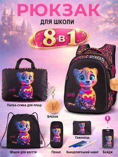 Школьный набор 8 в 1 Winner / SkyName R1-082 N с леопардом R1-082 фото