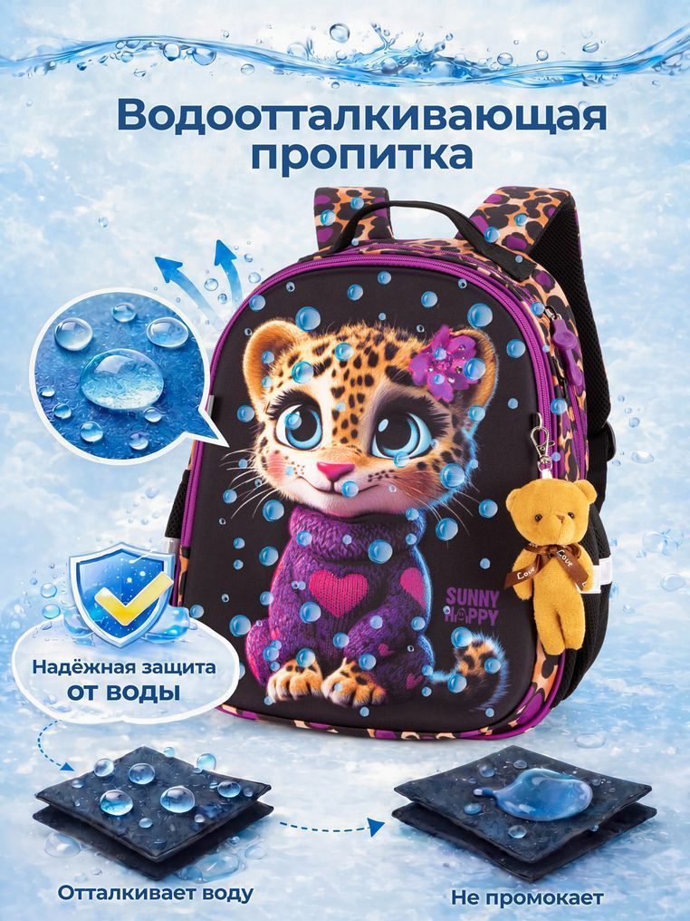 Шкільний набір 7 в 1 Sunny Happy SH1-08 з леопардом SH1-08 N фото